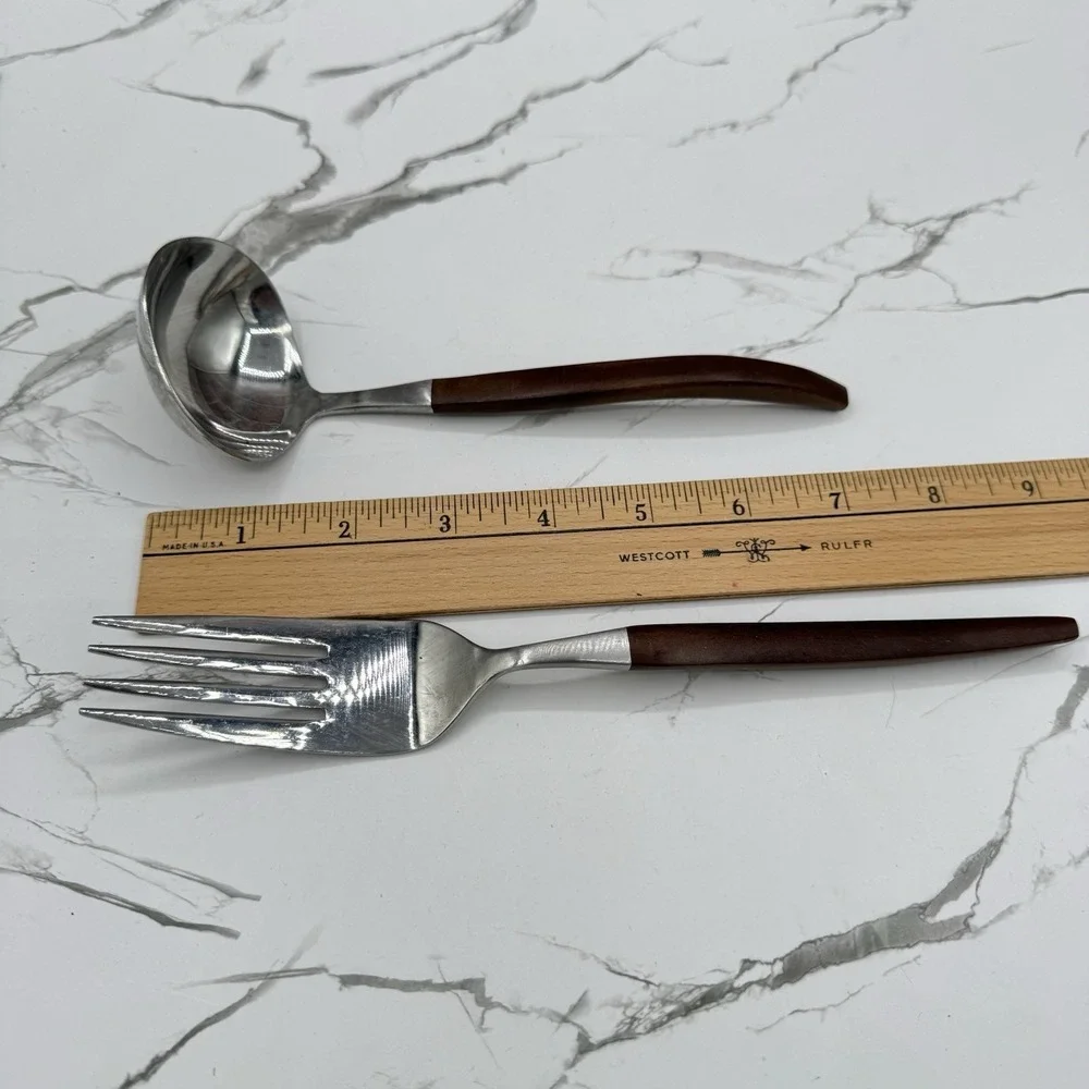 Vintage 50pc Ekco Eterna Canoe Muffin MCM Flatware Set Stainless Japan MCM